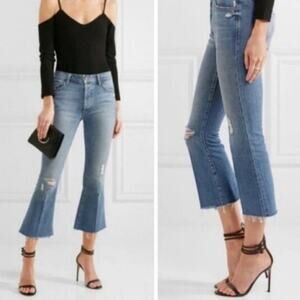 Mother Women's The Nomad Crop Fray Jeans Size 25 Distressed Boho Hippie Festival